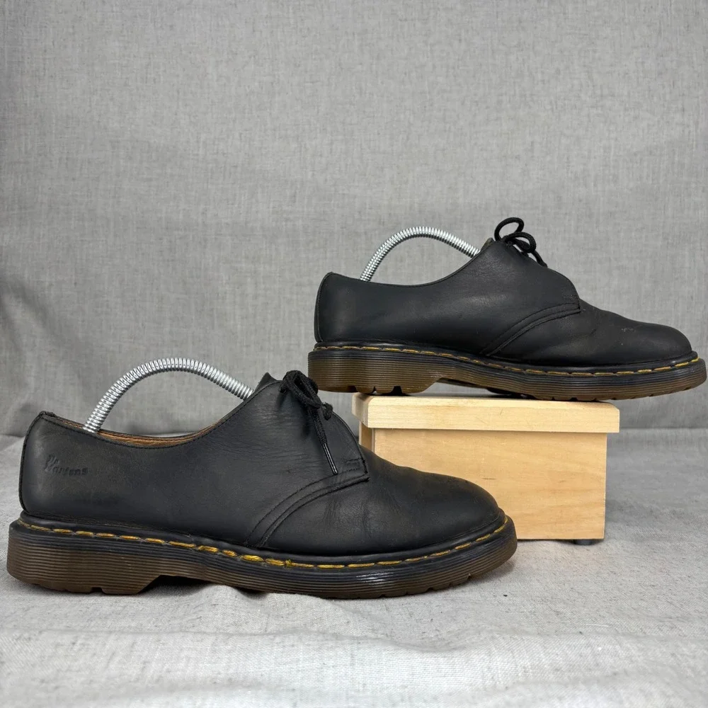 Vintage Dr Martens 1461 MIE Black Leather Derby Shoes 3 Eye Men's UK 9 US 10
